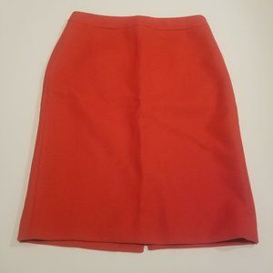 J. Crew Red Wool Blend No. 2 Pencil Orange Red Skirt Size 6 Classic